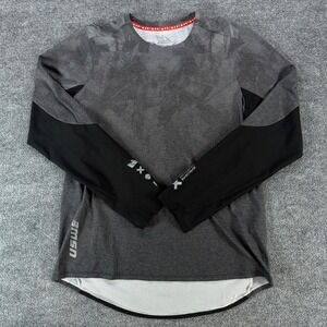 USWE Spoke LS Jersey Mens Large Gray Black Long Sleeve MTB Cycling Shirt